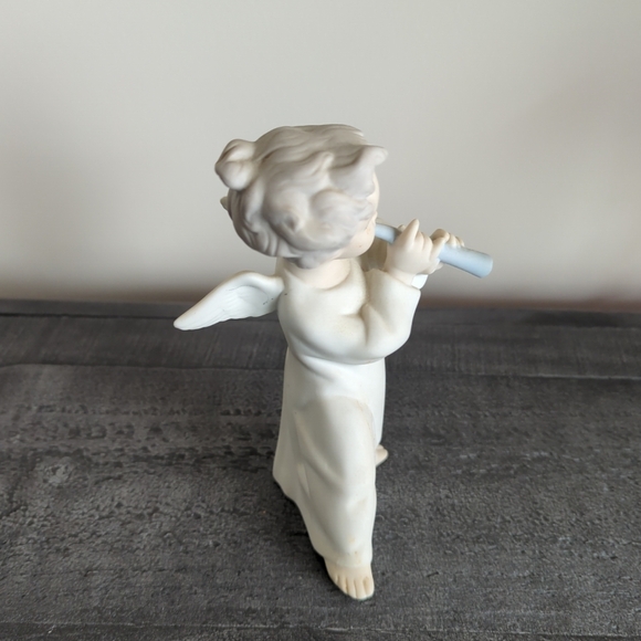 Lladro Angel Cherub With Flute Figurine 7" Marked Matte Finish - Picture 7 of 13